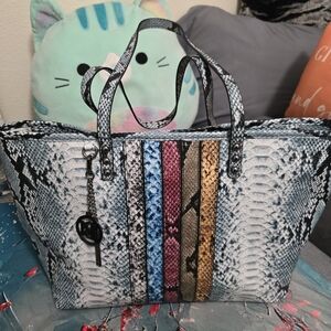 Badgley Mischka Multi-Colored Snake Print Tote-Gorgeous Tote!